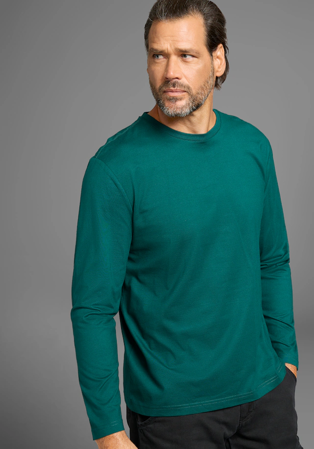 Man's World Langarmshirt »neue Farbe !« 3er-Pack, Langarm, unifarben, aus Baumwolle, im 3er-Pack