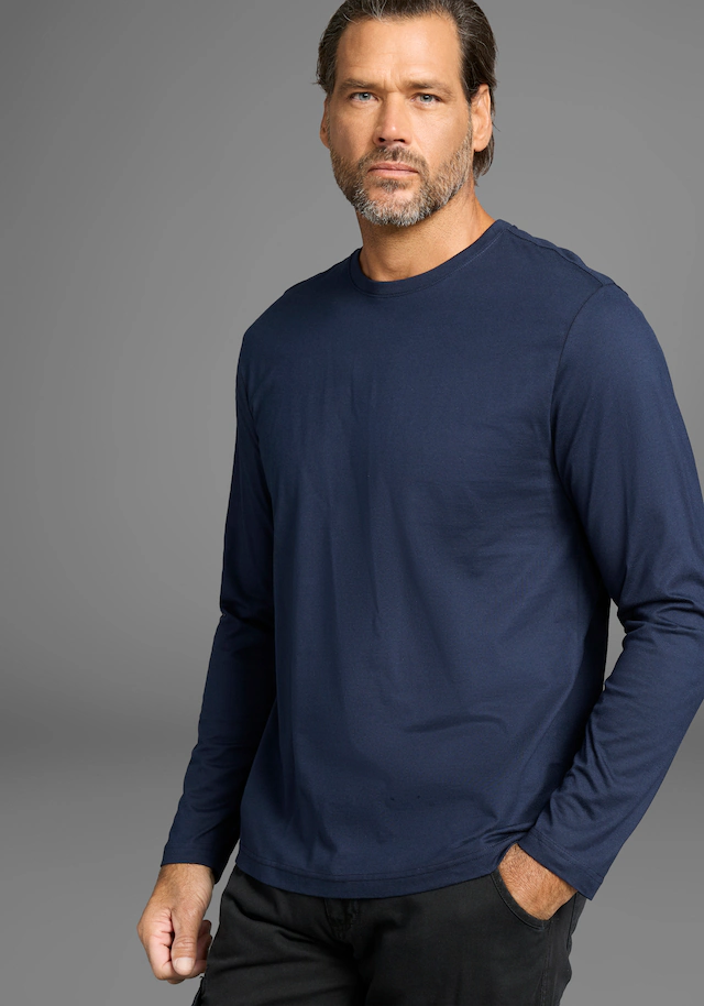 Man's World Langarmshirt »neue Farbe !« 3er-Pack, Langarm, unifarben, aus Baumwolle, im 3er-Pack