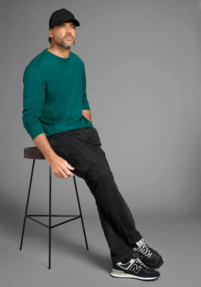 Man's World Langarmshirt »neue Farbe !« 3er-Pack, Langarm, unifarben, aus Baumwolle, im 3er-Pack