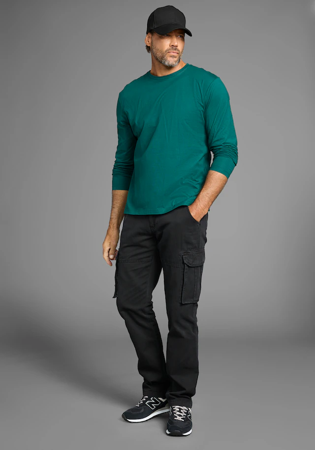 Man's World Langarmshirt »neue Farbe !« 3er-Pack, Langarm, unifarben, aus Baumwolle, im 3er-Pack