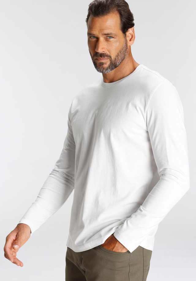 Man's World Langarmshirt »neue Farbe !« 3er-Pack, Langarm, unifarben, aus Baumwolle, im 3er-Pack