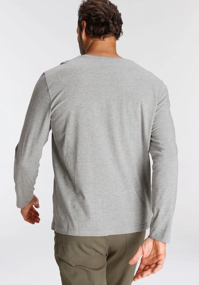 Man's World Langarmshirt »neue Farbe !« 3er-Pack, Langarm, unifarben, aus Baumwolle, im 3er-Pack
