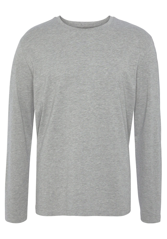 Man's World Langarmshirt »neue Farbe !« 3er-Pack, Langarm, unifarben, aus Baumwolle, im 3er-Pack