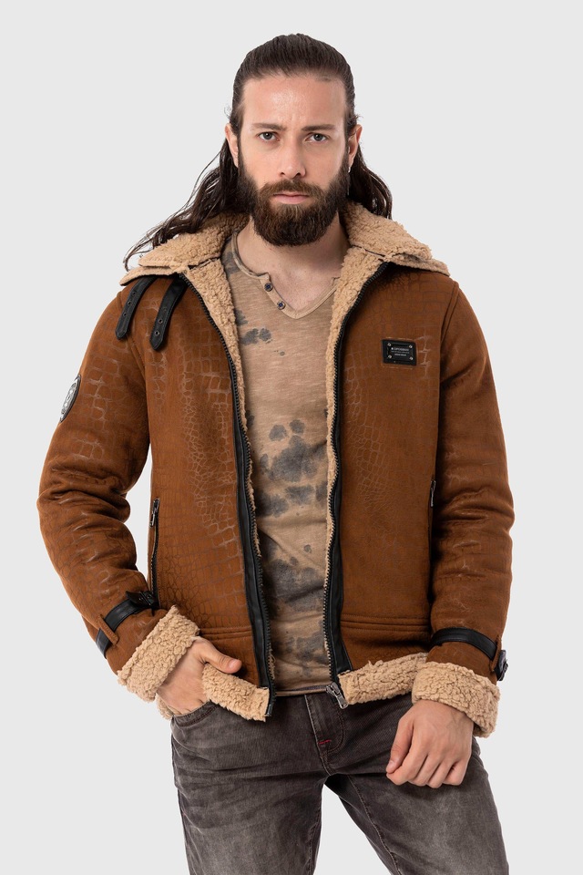 Cipo & Baxx Parka »Jacke« ohne Kapuze im Flieger-Look