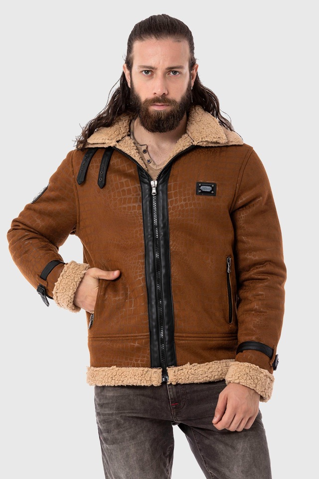 Cipo & Baxx Parka »Jacke« ohne Kapuze im Flieger-Look