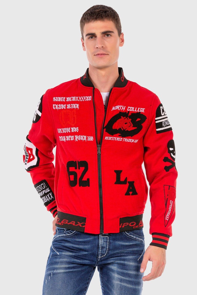 Cipo & Baxx Outdoorjacke »Jacke« ohne Kapuze mit coolen Stickereien