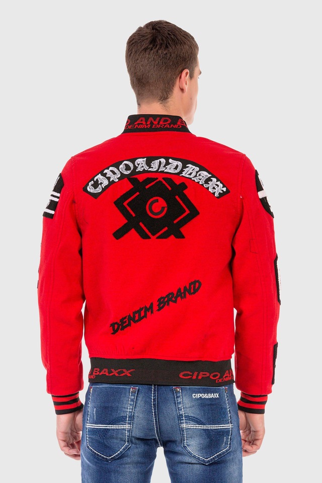 Cipo & Baxx Outdoorjacke »Jacke« ohne Kapuze mit coolen Stickereien