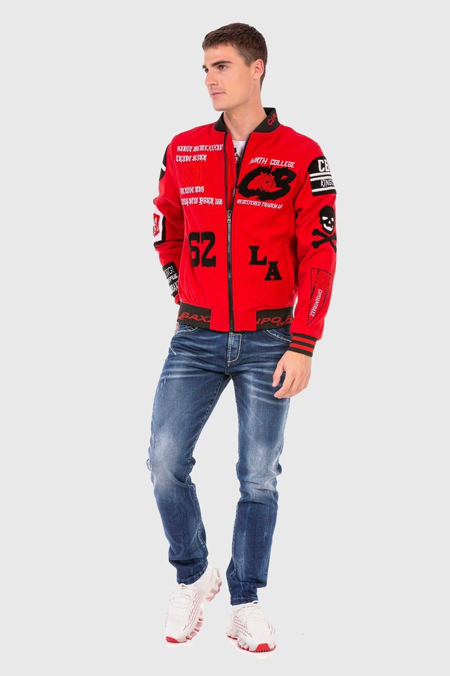 Cipo & Baxx Outdoorjacke »Jacke« ohne Kapuze mit coolen Stickereien