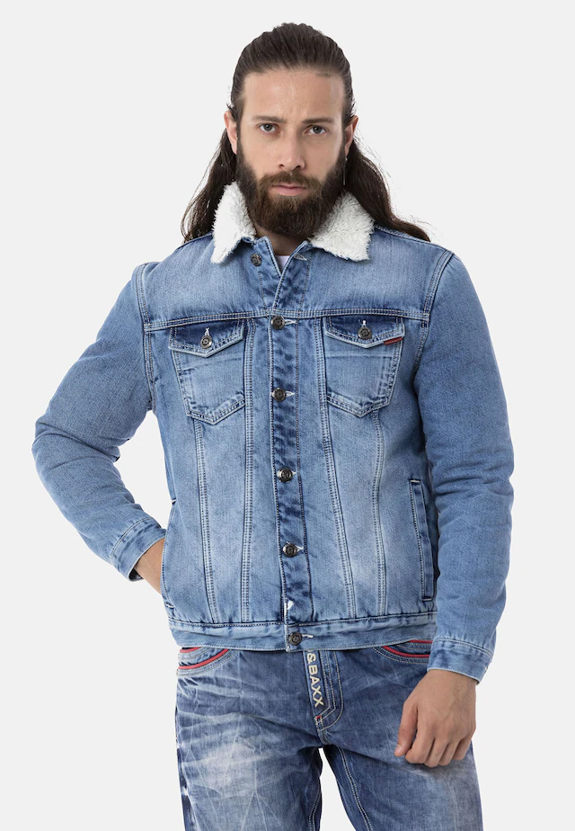 Cipo & Baxx Outdoorjacke »Jacke« ohne Kapuze mit Kunstpelz-Kragen