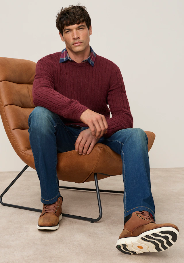 Man's World Rundhalspullover »Neue Kollektion! Highlight allover Zopfmuster!« weicher Griff, Perfekt für die kältere Jahreszeit