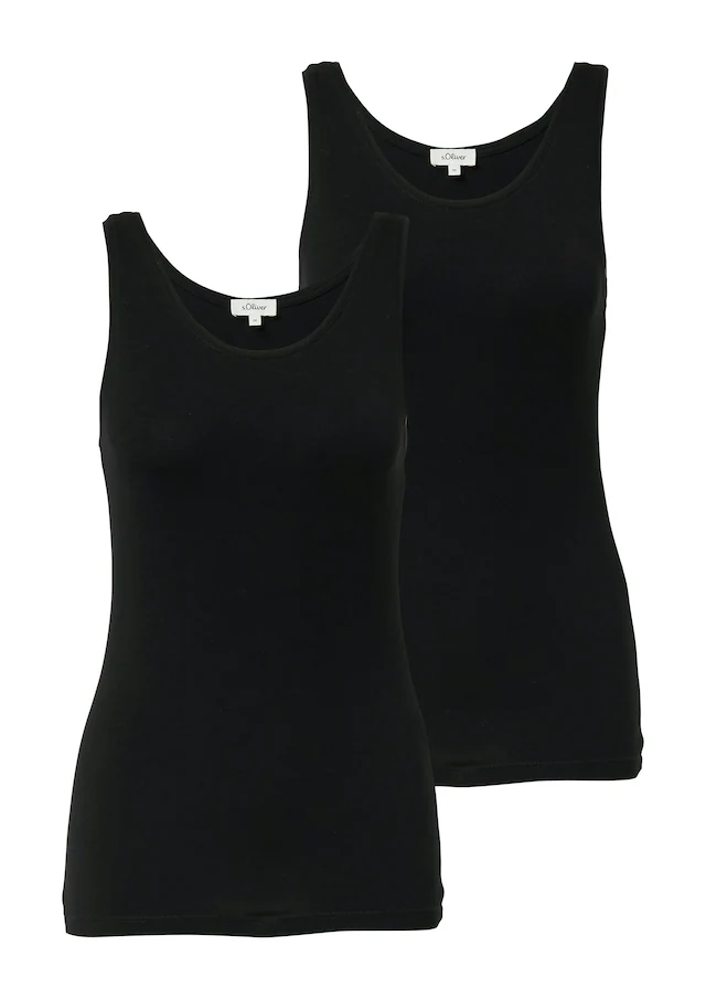 s.Oliver Tanktop 2 Stk. 2-er Pack, Sommertop, mit Stretch