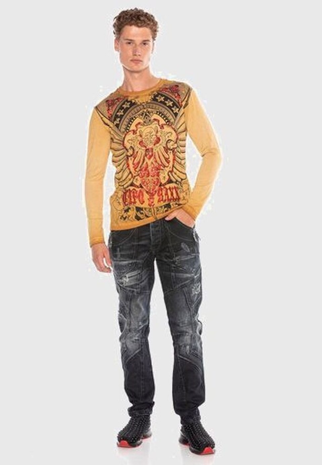 Cipo & Baxx T-Shirt »Sweatshirts« mit Print und Glanzdruck