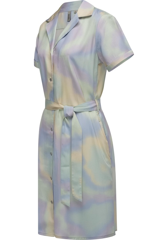 Ragwear Sommerkleid »Sawira« Eingrifftaschen Gemustertes Midikleid mit Knopfleiste