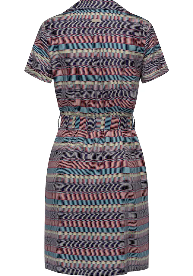 Ragwear Sommerkleid »Sawira« Eingrifftaschen Gemustertes Midikleid mit Knopfleiste