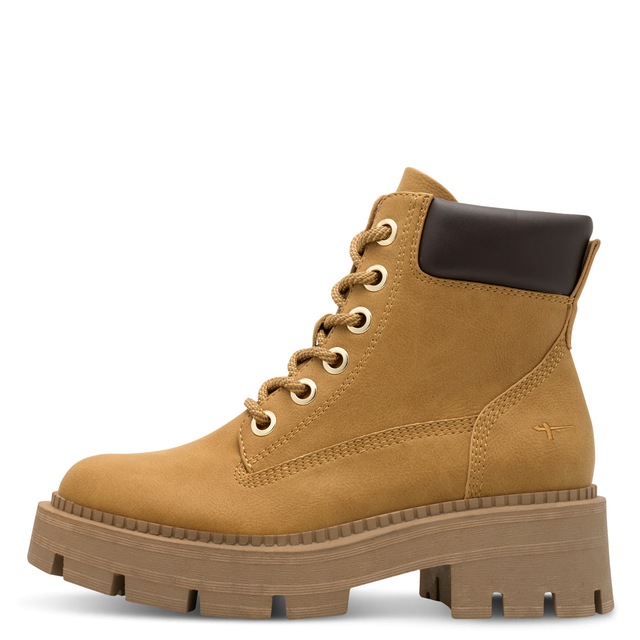 Tamaris Schnürboots , Blockabsatz, Schnürstiefelette mit glänzenden Strasssteinen besetzt