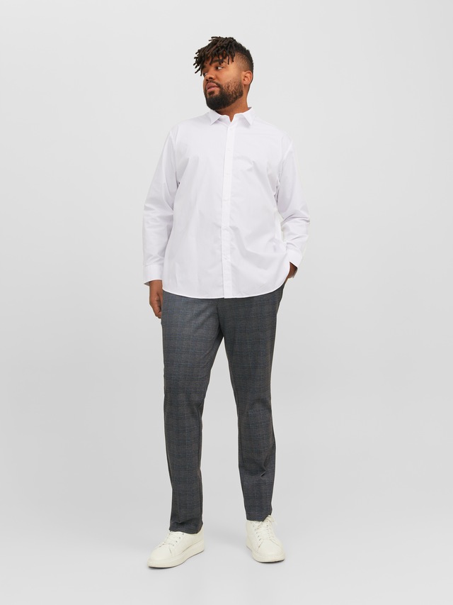 Jack & Jones PlusSize Langarmhemd »JJJOE SHIRT LS PLAIN PLS« Materialmix, normal geschnitten