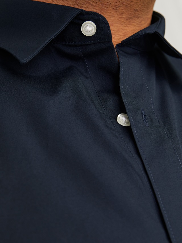 Jack & Jones PlusSize Langarmhemd »JJJOE SHIRT LS PLAIN PLS« Materialmix, normal geschnitten