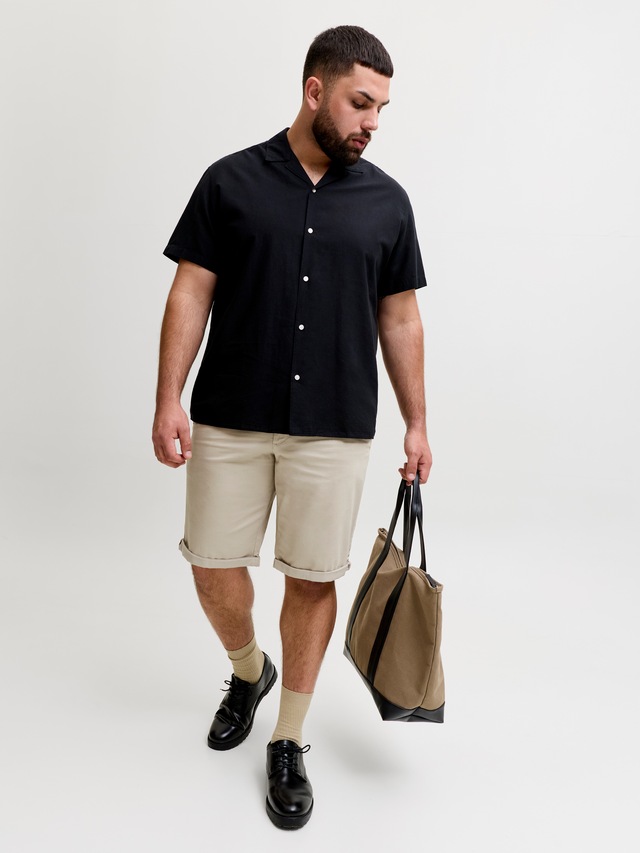 Jack & Jones PlusSize Chinoshorts »JPSTBOWIE JJSHORTS SOLID SN PLS« mit Umschlag