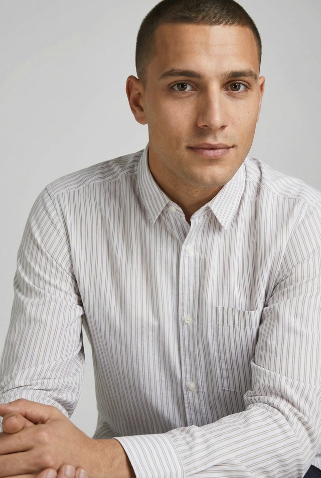 Jack & Jones Langarmhemd »JJCOLE POPLIN STRIPE SHIRT LS«