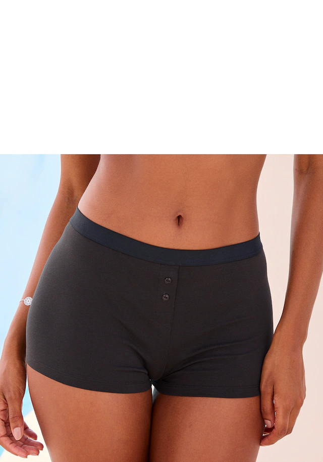 Vivance Boxershorts »als Wäsche-Set kombinierbar« mit kurzem Bein & 2 aufgesetzten Zierknöpfe