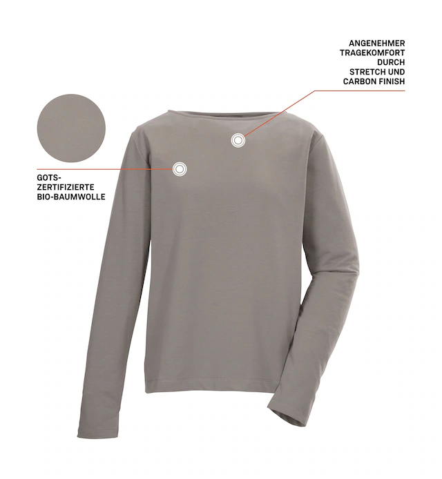 G.I.G.A. DX by killtec Langarmshirt »GS 22 WMN LS SHRT GOTS« GOTS-zertifiziertes Bio-Baumwollshirt mit Carbon-Finish.