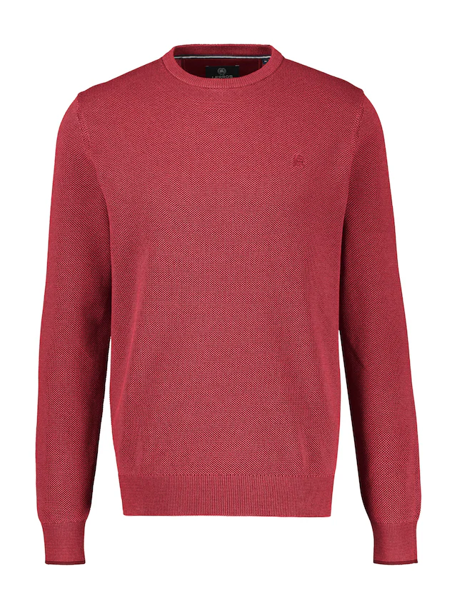 LERROS Strickpullover mit Logo-Stickerei und aus reiner Baumwolle