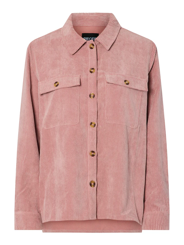 pieces Hemdbluse »PCEFFI LS SHIRT WVN NOOS« Materialmix, loose fit