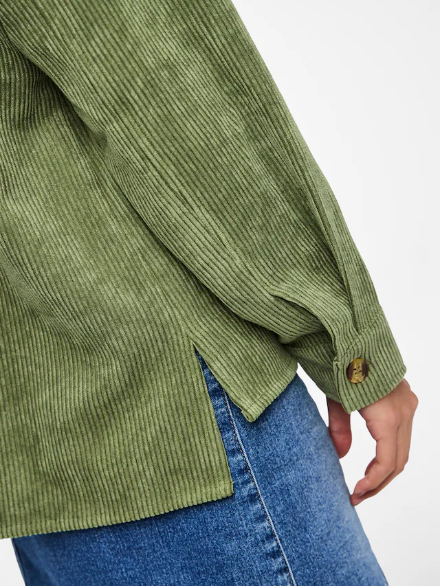 pieces Hemdbluse »PCEFFI LS SHIRT WVN NOOS« Materialmix, loose fit