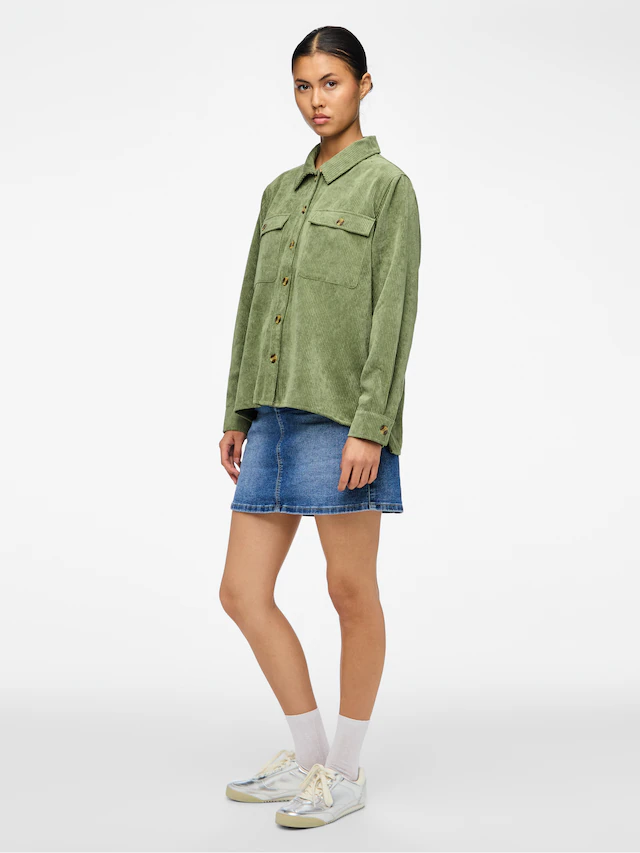 pieces Hemdbluse »PCEFFI LS SHIRT WVN NOOS« Materialmix, loose fit