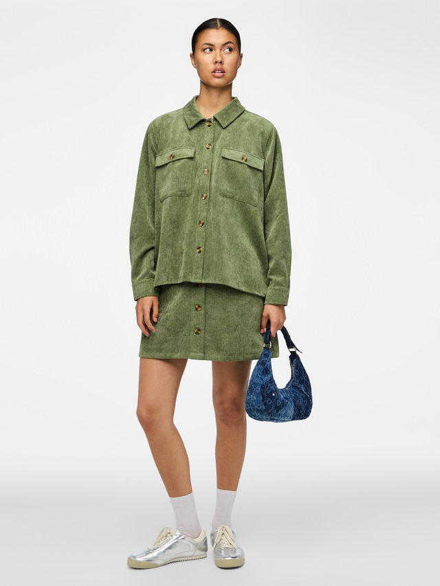 pieces Hemdbluse »PCEFFI LS SHIRT WVN NOOS« Materialmix, loose fit