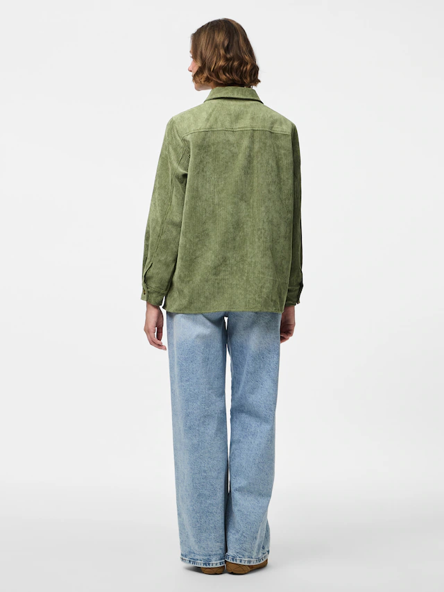 pieces Hemdbluse »PCEFFI LS SHIRT WVN NOOS« Materialmix, loose fit