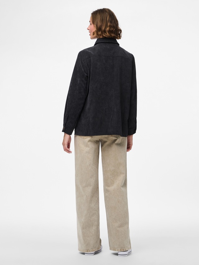 pieces Hemdbluse »PCEFFI LS SHIRT WVN NOOS« Materialmix, loose fit