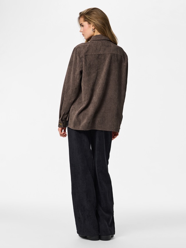 pieces Hemdbluse »PCEFFI LS SHIRT WVN NOOS« Materialmix, loose fit