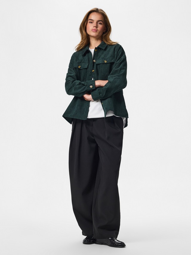 pieces Hemdbluse »PCEFFI LS SHIRT WVN NOOS« Materialmix, loose fit