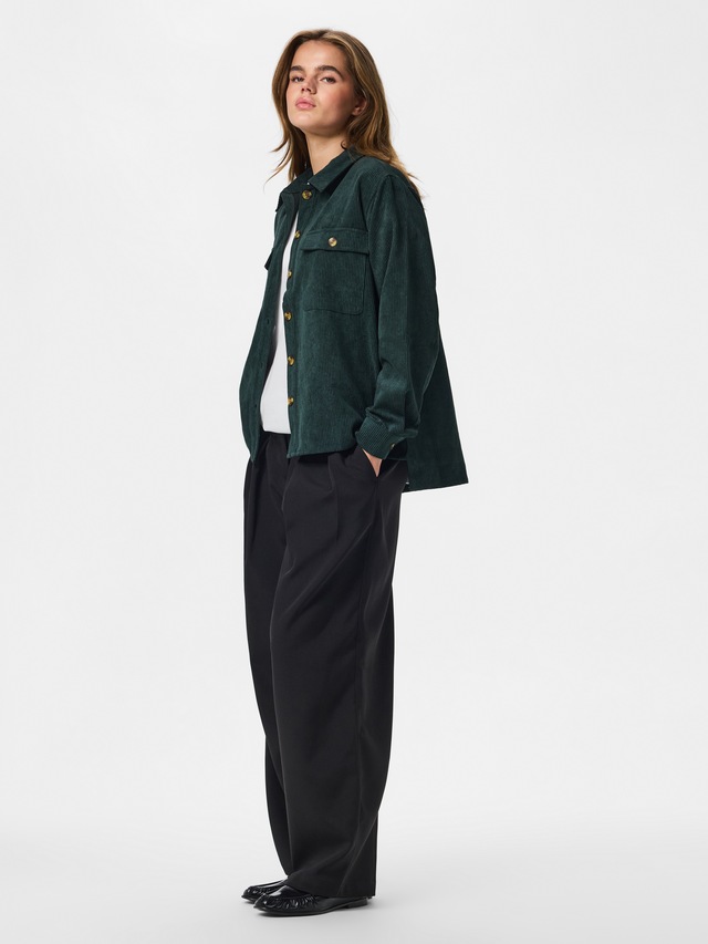 pieces Hemdbluse »PCEFFI LS SHIRT WVN NOOS« Materialmix, loose fit