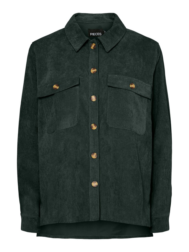 pieces Hemdbluse »PCEFFI LS SHIRT WVN NOOS« Materialmix, loose fit