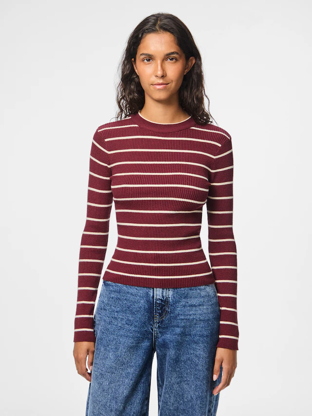 pieces Rundhalspullover »PCMIRA NEW LS O-NECK KNIT NOOS BC« Viskosemischung