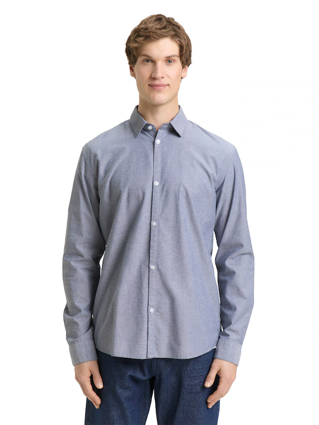 TOM TAILOR Denim Langarmhemd mit Knopfleiste