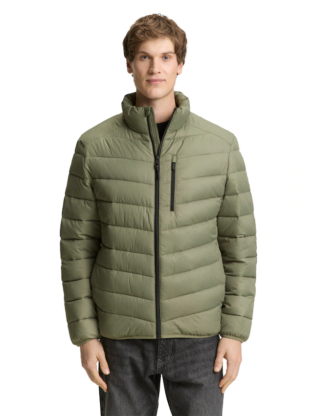 TOM TAILOR Denim Steppjacke ohne Kapuze mit Stehkragen