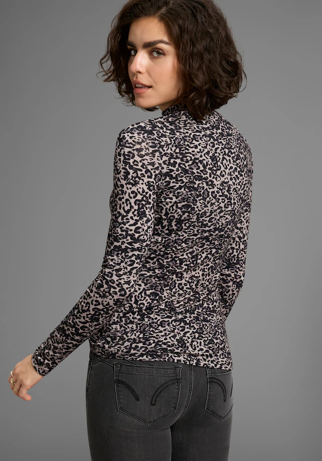 Laura Scott Langarmshirt aus Viskosemischung, figurbetonte Passform, hüftbedeckende Länge