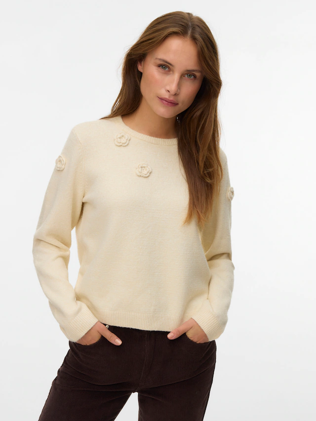 Vero Moda Rundhalspullover »VMROSE LS O-NECK PULLOVER BOO«