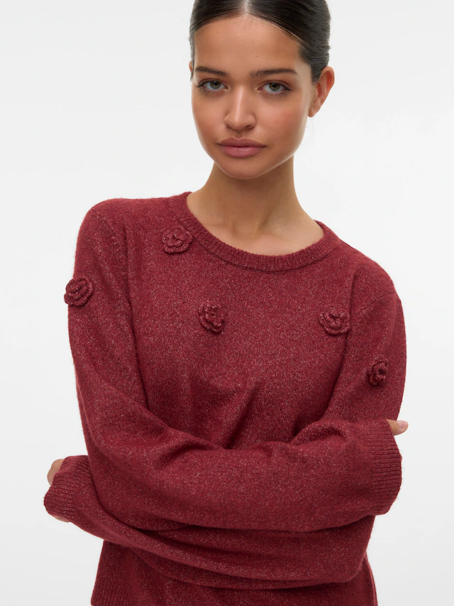 Vero Moda Rundhalspullover »VMROSE LS O-NECK PULLOVER BOO«