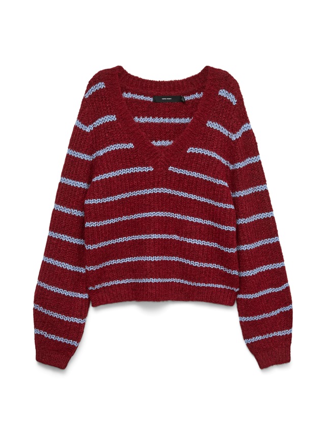 Vero Moda V-Ausschnitt-Pullover »VMAWESOME SHINE LS V-NCK STRIPE PULL BOO« mit Glitzer-Effekt