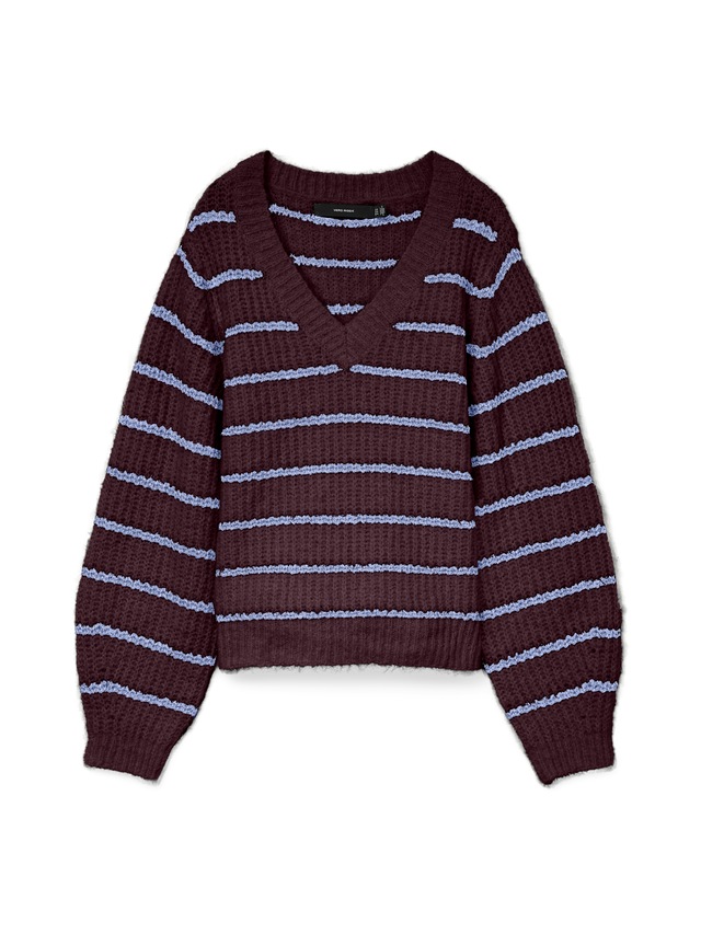 Vero Moda V-Ausschnitt-Pullover »VMAWESOME SHINE LS V-NCK STRIPE PULL BOO« mit Glitzer-Effekt