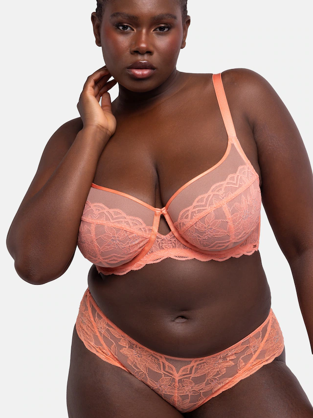 Dorina Bügel-BH »Lorelei« Curves, schimmerndes Netz mit Spitzendetails