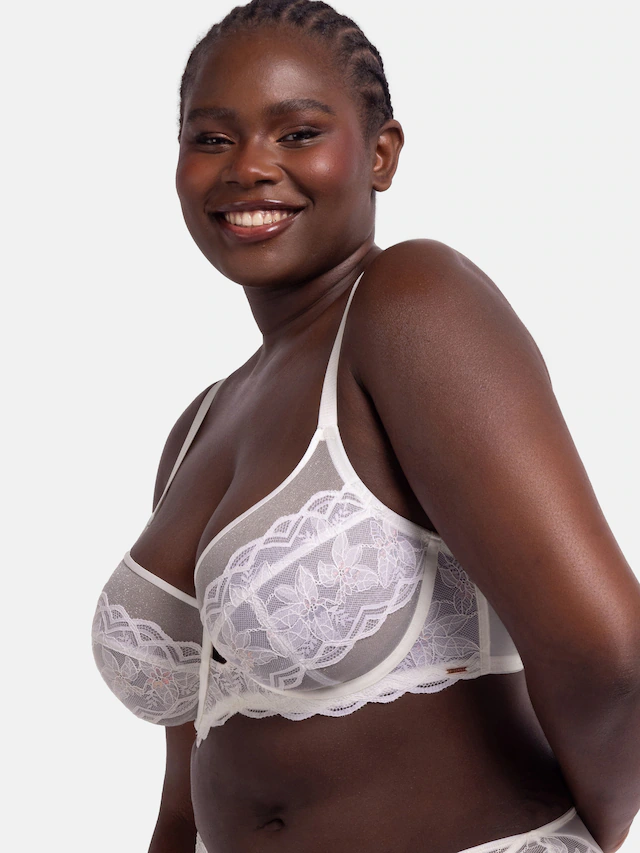 Dorina Bügel-BH »Lorelei« Curves, schimmerndes Netz mit Spitzendetails