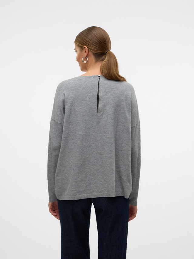 Vero Moda Rundhalspullover »VMBREEZE AURA LS ZIPPER BLOUSE NOOS«
