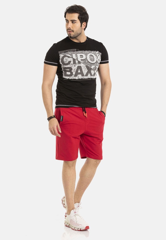 Cipo & Baxx Stoffhose »Shorts« elastischer Bund mit Kordelzug