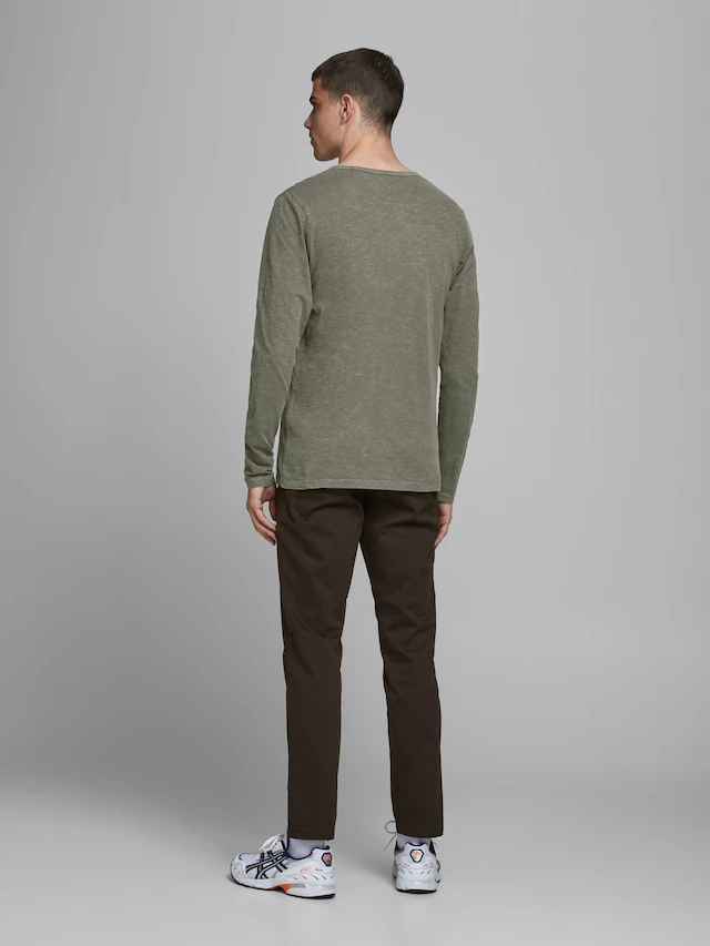 Jack & Jones Langarm-Poloshirt »JJESPLIT NECK TEE LS NOOS« Baumwolle, regular fit
