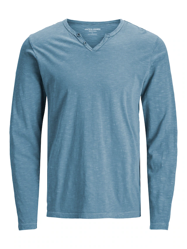 Jack & Jones Langarm-Poloshirt »JJESPLIT NECK TEE LS NOOS« Baumwolle, regular fit
